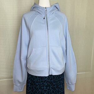 lululemon XS/S Light Blue Pastel Oversized Hooded Scuba Sweatshirt Full Zip